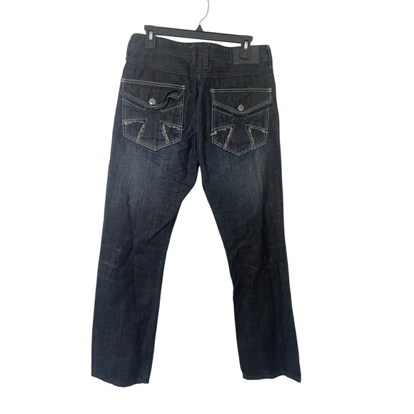 Helix Men's Slim Bootcut Dark Wash Jeans Size 32"x32" EUC Y2K - Picture 1 of 5